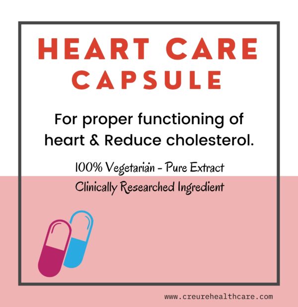 Heart Care capsule prevents oxidative damage to your heart by eliminating free radicals and also helps to maintain optimum blood pressure and heart rate.