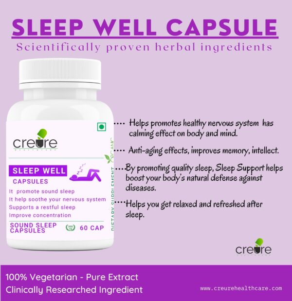 Sleep Well capsule help adults relax themselves, improve sleep quality, calm anxiety, and wake up feeling refreshed and renewed!  Brahmi(Bacopa Monnieri) has anti-aging effects, improves memory, intellect and overall well being.