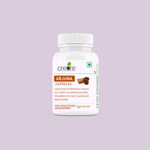 BENEFITS Arjuna Capsules, is obtained from Terminalia arjuna. Ayurveda has traditionally recommended Arjuna Extract as a cardiotonic that helps maintain body cholesterol levels and blood pressure. In addition, it helps to provide strength to heart muscles and maintain their tone.