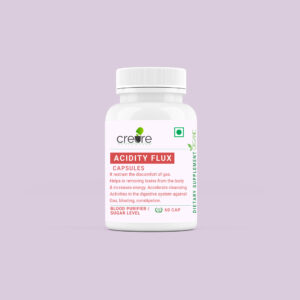 Creure Acidity Flux Capsule is a herbal combination. The key ingredients are Ginger , Cumin, Peppermint, Basil Licorice , Black cumin. Accelerate cleansing Activities in the digestive system