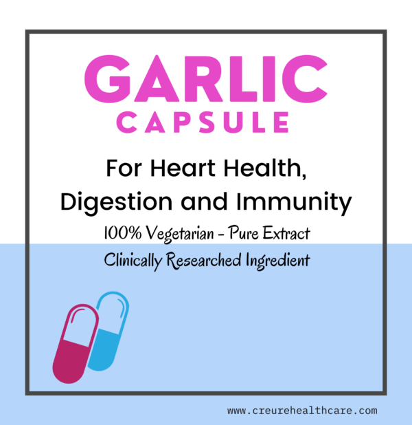 Buy Garlic capsule for heart health, Digestion and immunity.