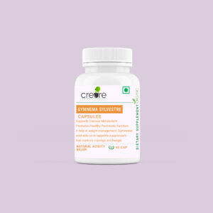 Creure Healthcare Gymnema Capsules is a natural herbal supplement and contains the goodness of high quality Gymnema sylvestre in form of capsules. It is renowned for its use in promoting healthy blood glucose levels and supporting the proper function of the pancreas.