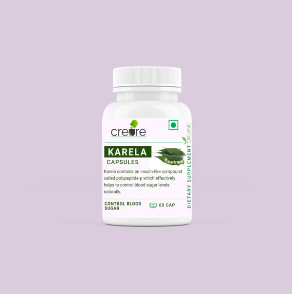 Buy karela capsule online best price from Creure. Karela contains an insulin-like compound called polypeptide-p which effectively helps to control blood sugar levels naturally.