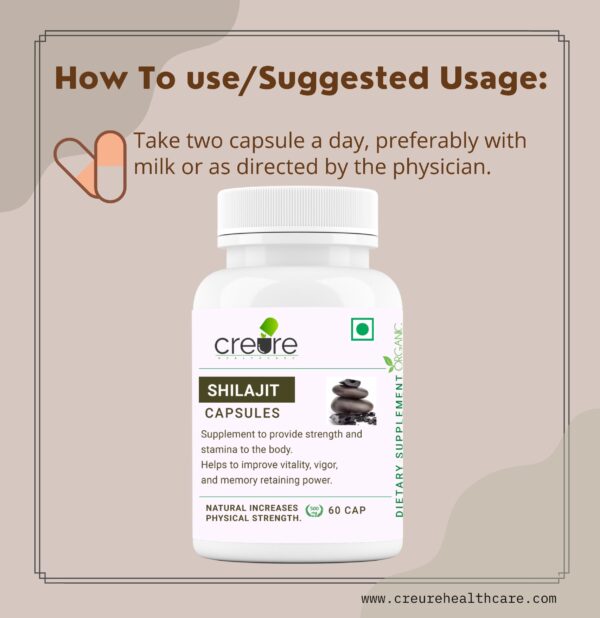 Buy Creure Shilajit used for managing stress and anxiety but also helps to improve vitality, vigor, and memory retaining power. Treats Urinary disorders