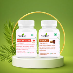 This Combo includes Heart Care Capsules and Arjuna Capsules which it helps to reduce the cholesterol level in your blood. Strengthens the heart muscles and blood vessels.