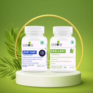 This Combo includes Joint Care Capsules and Shallaki Capsules which promotes the formation of cartilage, strong bones, and connective tissues. Helps with Body Hydration. It reduces the pain and inflammation in the joints.